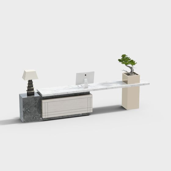 Stylish Urban Office Desk 3D model for Creative Spaces
