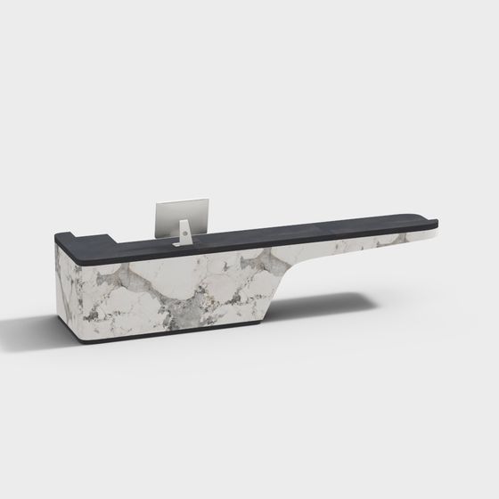 Elegant Minimalist Reception Desk 3D model