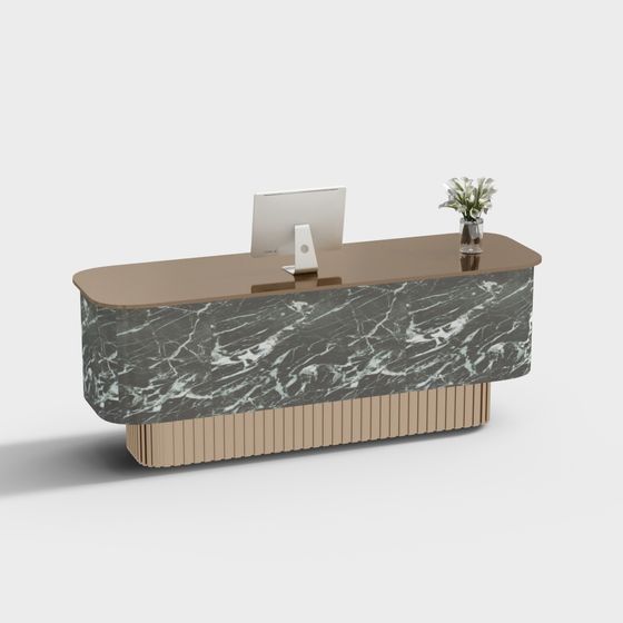 Stylish Marble Desk 3D model for Modern Workspaces