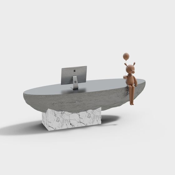 Floating Office Desk 3D model