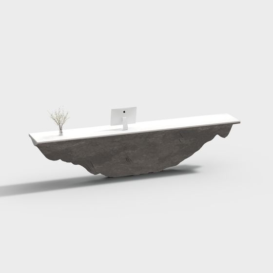Suspended Rock Table 3D model for Modern Interiors