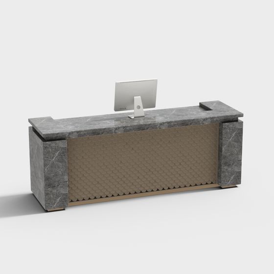 Elegant Reception Desk 3D model for Modern Interiors