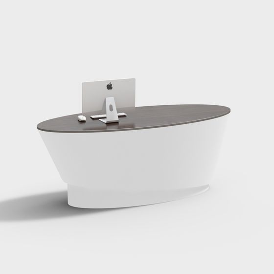 Elegant Oval Office Desk 3D model