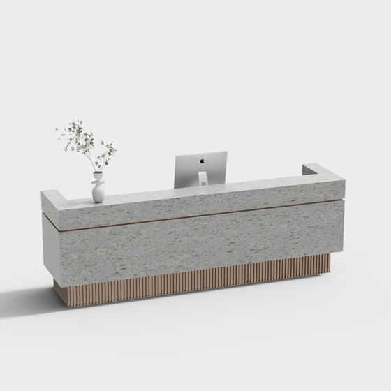 Concrete Reception Desk 3D model