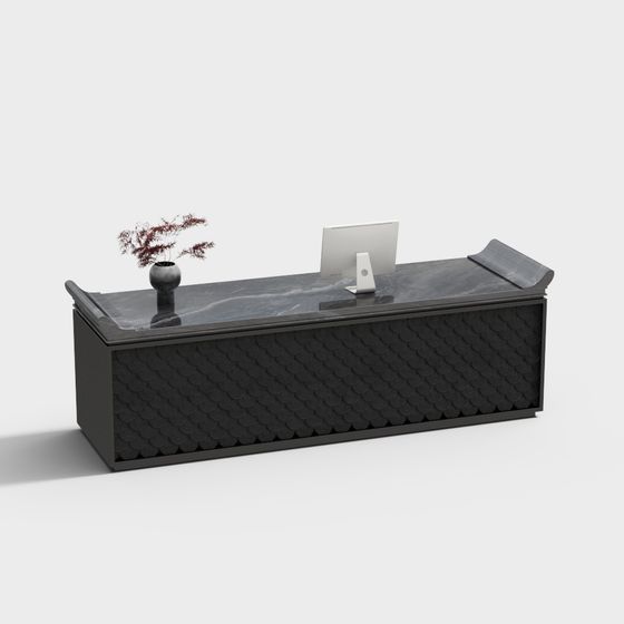 Sculpted Desk 3D model for Modern Workspaces