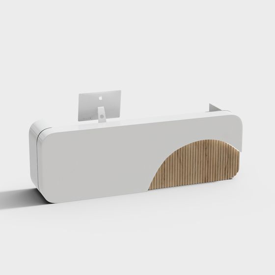 Arc Reception Desk 3D model for Modern Aesthetics