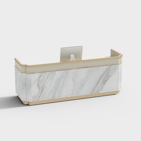 Elegant Marble Reception Desk 3D model