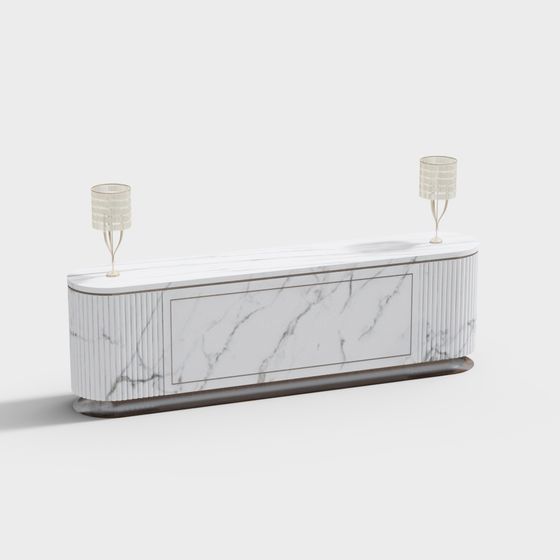 Elegant Marble TV Cabinet 3D model