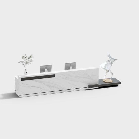 Stylish Minimalist Reception Counter 3D model