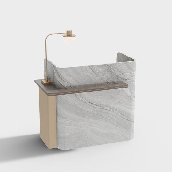 Stylish Reception Desk 3D model for Modern Interiors