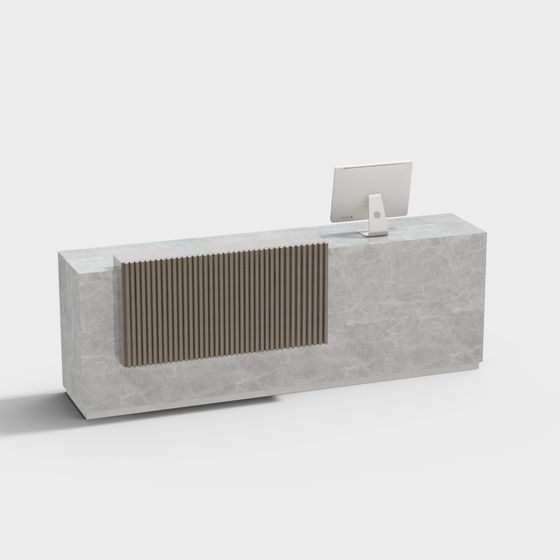 Elegant Reception Desk 3D model for Modern Spaces