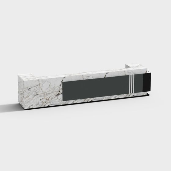Elegant Marble Reception Desk 3D model