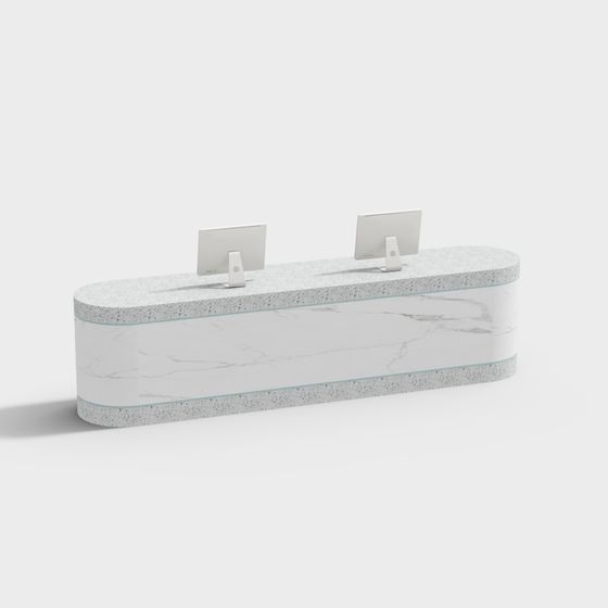 Minimalist Reception Desk 3D model for Modern Interiors