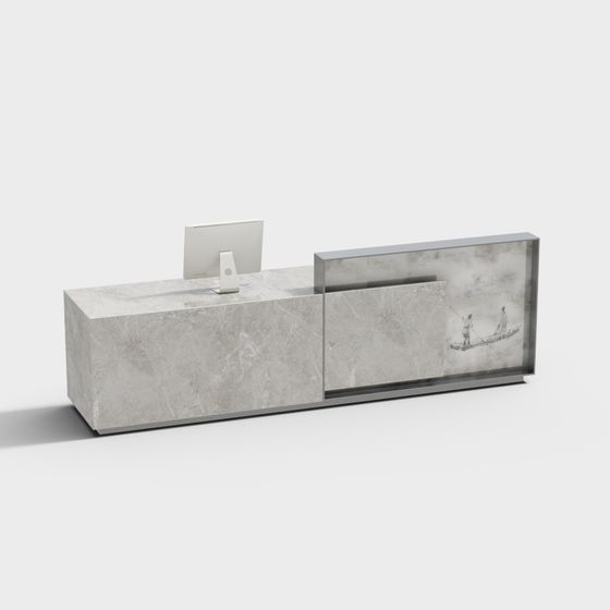 Artistic Minimalist Reception Desk 3D model