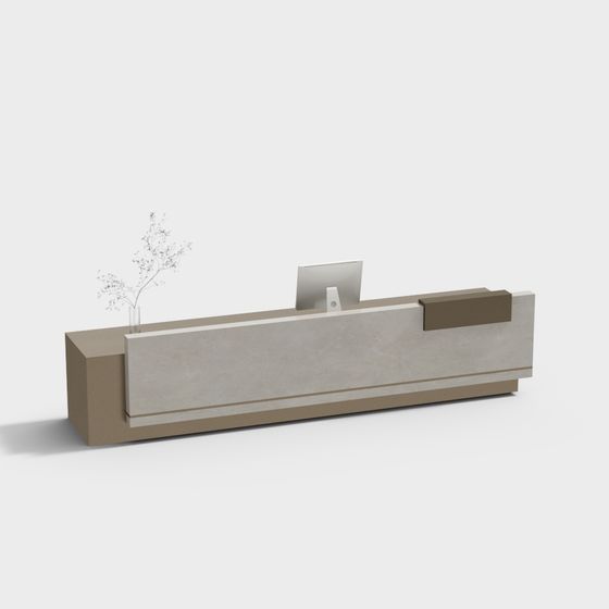 Elegant Reception Desk 3D model for Modern Workspaces