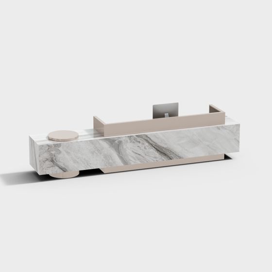 Elegant Marble Reception Desk 3D model