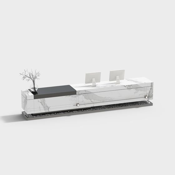 Elegant Reception Desk 3D model for Modern Spaces