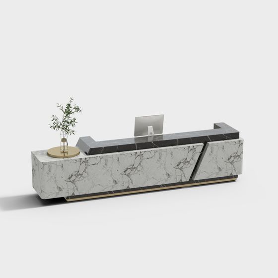 Urban Reception Desk 3D model for Creative Spaces