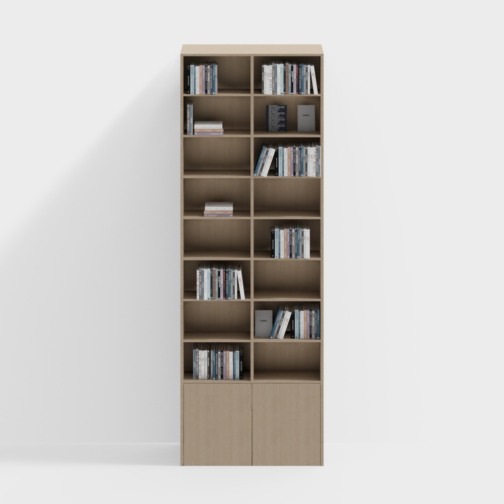 Bibliothèque double rangée haute