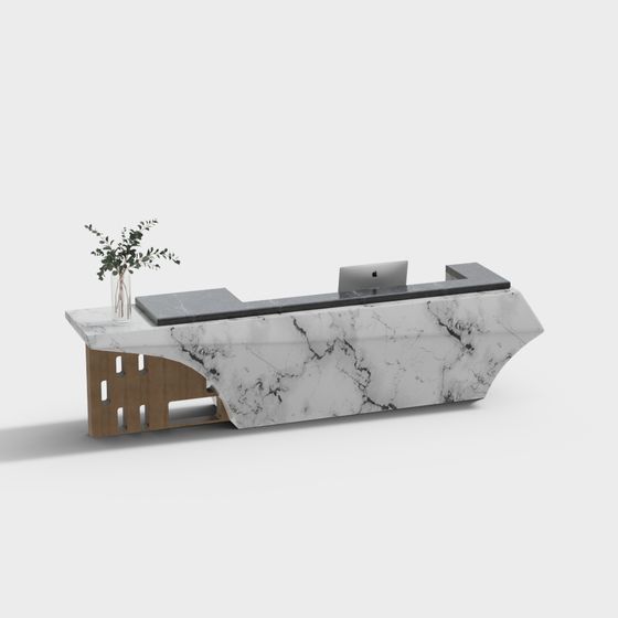 Elegant Reception Desk 3D Model for Contemporary Spaces