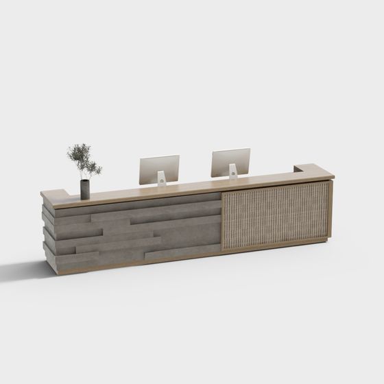 Elegant Reception Desk 3D model for Modern Spaces