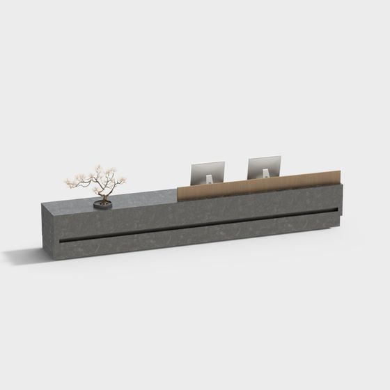 Stylish Minimalist Reception Desk 3D model