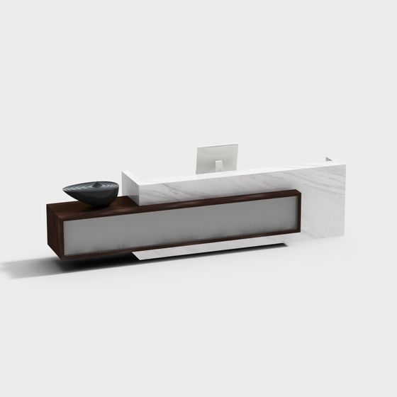 Modern Reception Desk 3D model Design