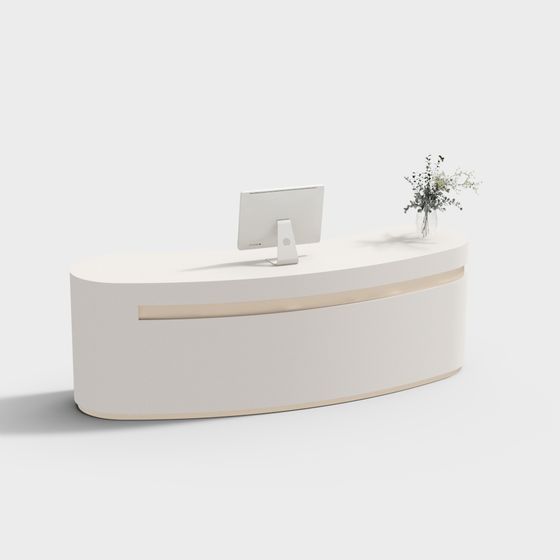 Stylish Reception Desk 3D model for Professional Spaces