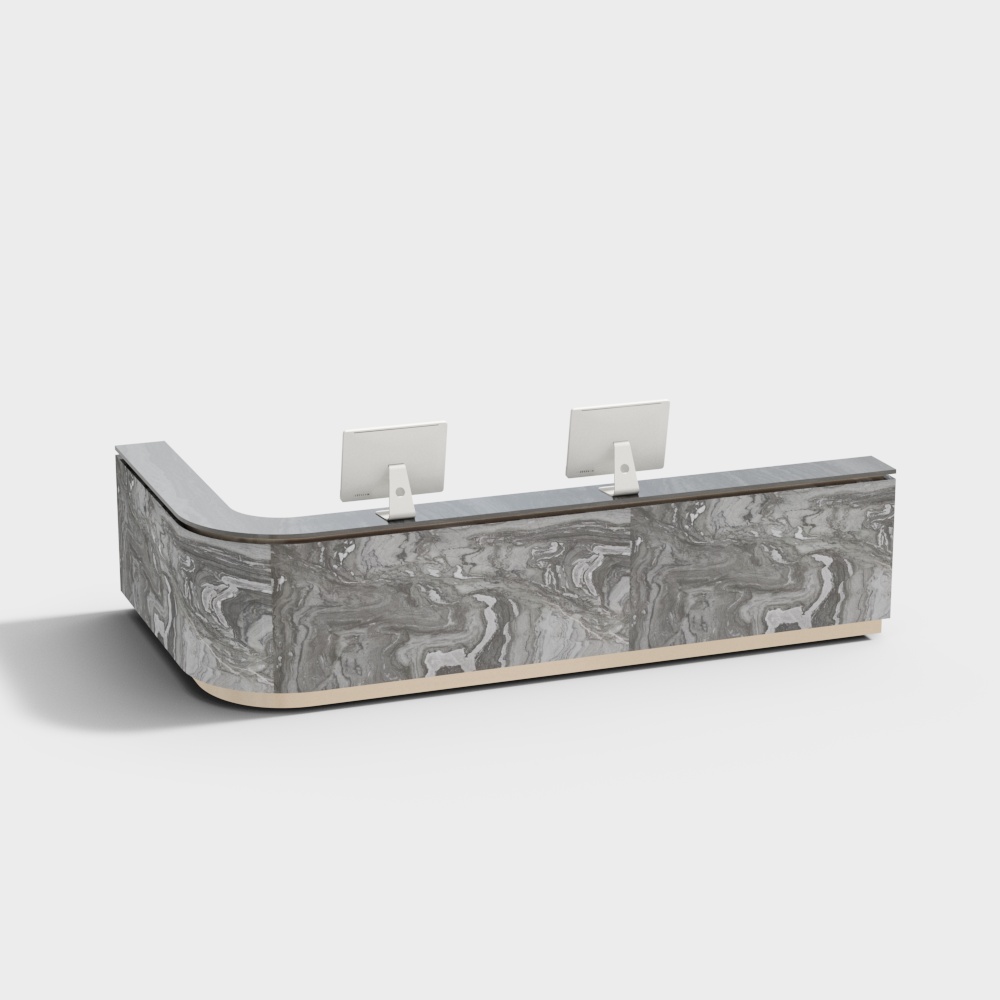 Elegant Reception Desk 3D model for Modern Spaces