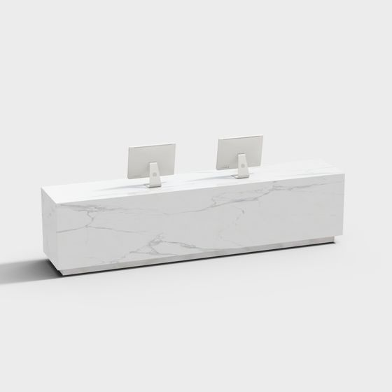 Elegant Marble Reception Desk 3D model