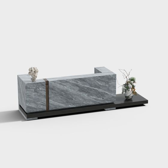 Minimalistic Marble Counter Display 3D model