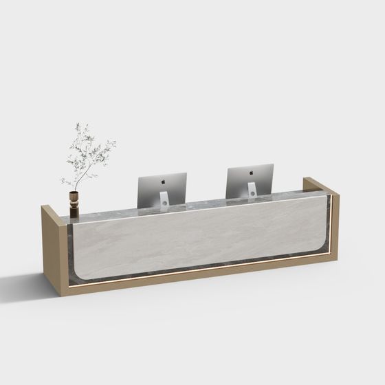 Elegant Reception Desk 3D model for Modern Design