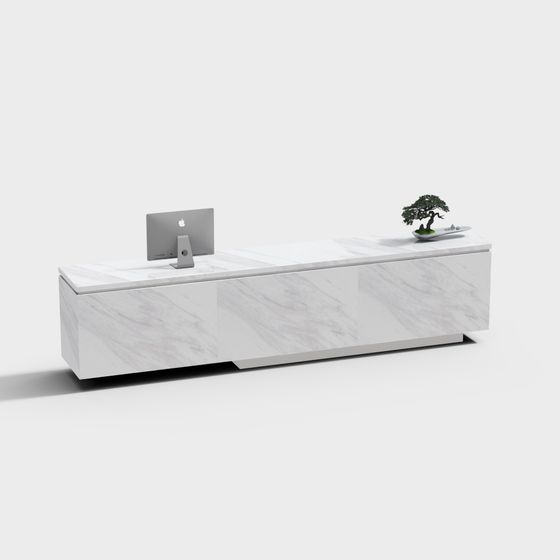 Elegant Marble Desk 3D model for Modern Interiors