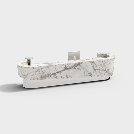 Elegant Marble Reception Desk 3D model