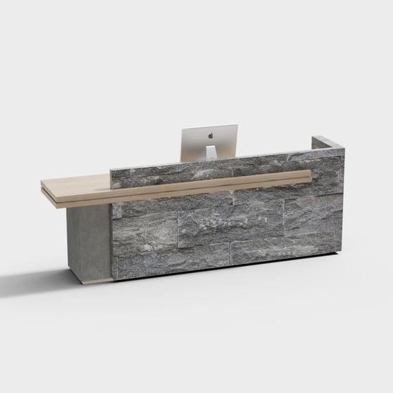Stylish Reception Desk 3D model for Modern Spaces