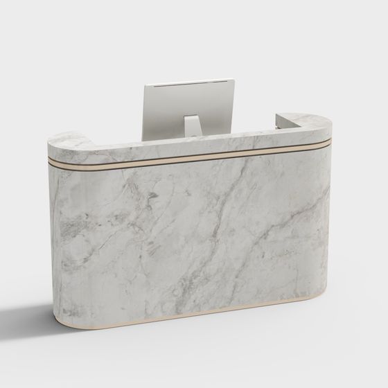 Elegant Reception Desk 3D model for Modern Spaces