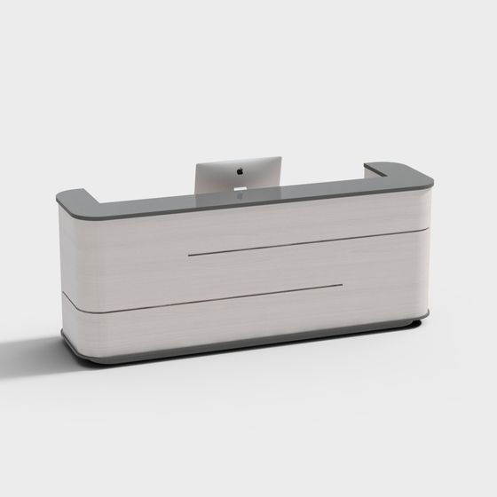 Stylish Reception Desk 3D model for Contemporary Spaces