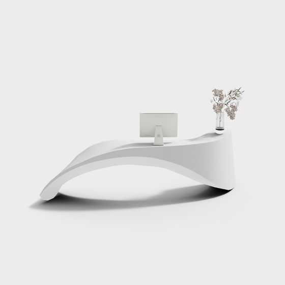 Streamlined Office Desk 3D model