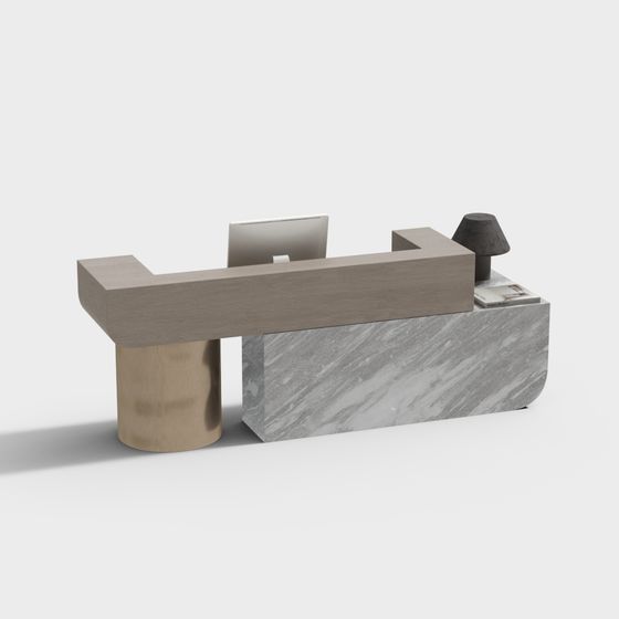 Urban Reception Desk 3D model for Modern Spaces