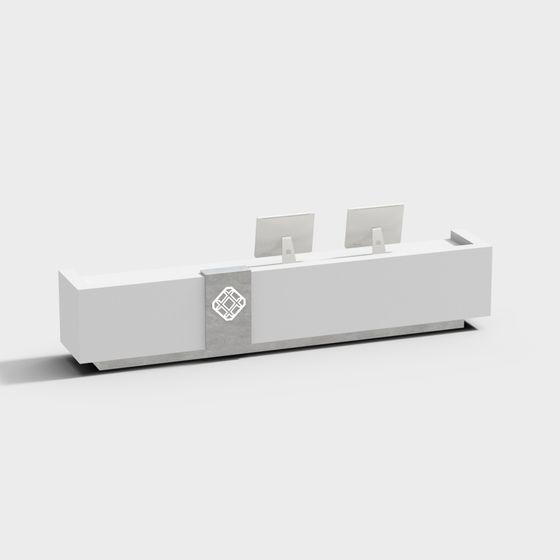 Elegant Minimalist Reception Desk 3D model