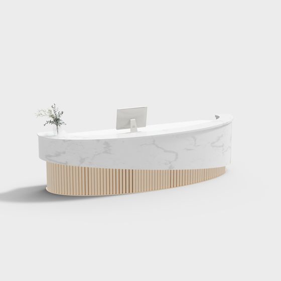 Elegant Reception Desk 3D model for Modern Spaces
