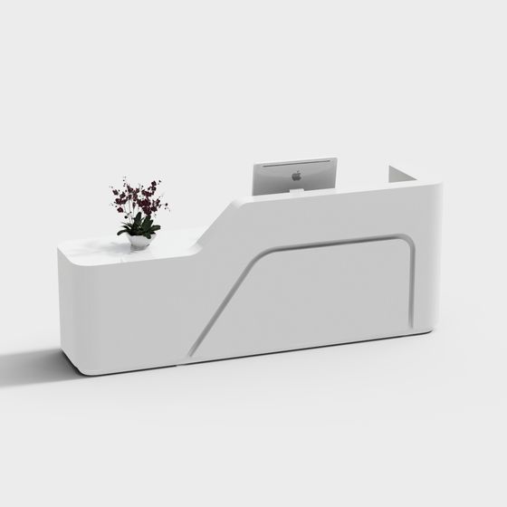 Sleek Reception Desk 3D model