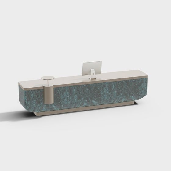 Elegant Marble Reception Desk 3D model