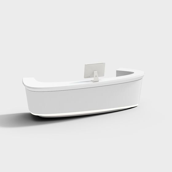 Curved Reception Desk 3D model