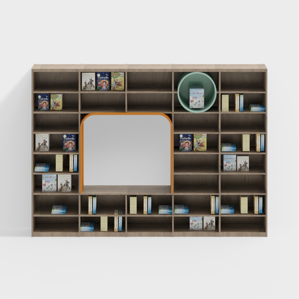 Combined large bookshelf left cabinet