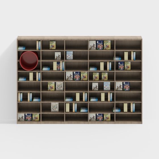 Artistic Bookcase 3D model for Creative Spaces