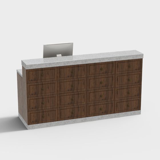 Elegant Reception Desk 3D Model