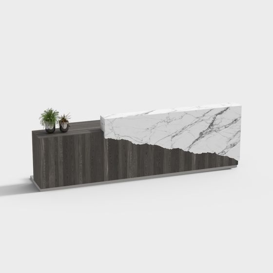 Stylish Minimalist Reception Desk 3D model