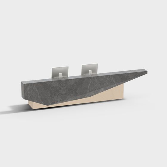 Elegant Low-Poly Reception Desk 3D model
