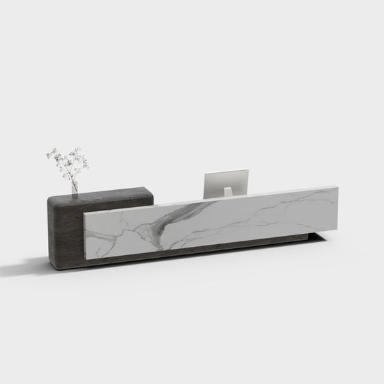 Elegant Reception Desk 3D model